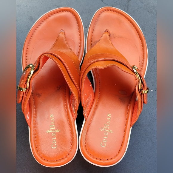 Cole Haan vintage sandals with Nike Air Wmns 6.5 orange - Picture 8 of 10
